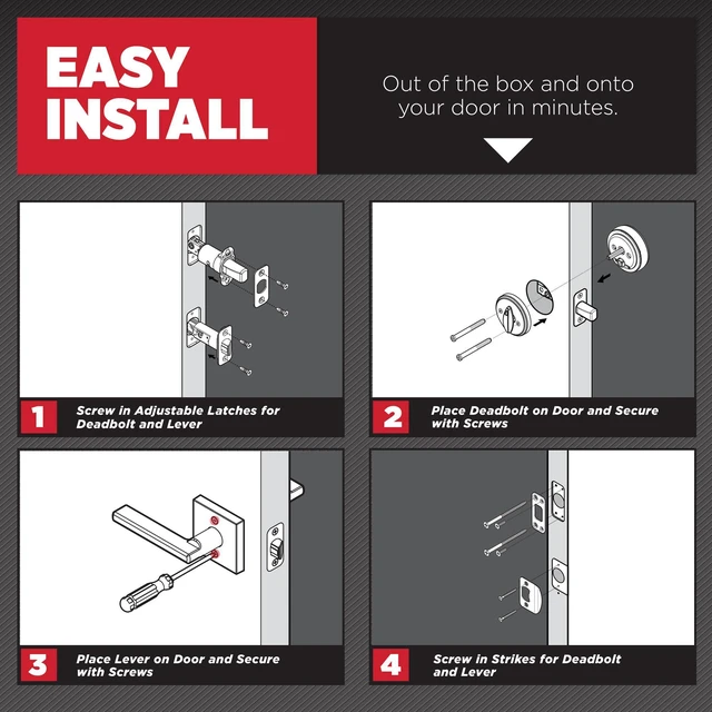 Alt view image 3 of 7 - 991 Tustin Entry Lever and Single Cylinder Deadbolt Combo Pack featuring SmartKey in Venetian Bronze (99910-041)