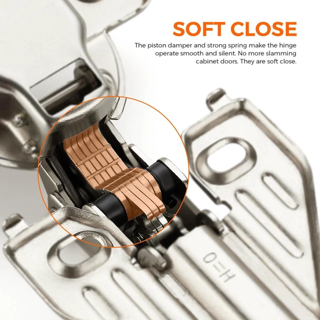 Alt view image 3 of 7 - 105 Degree Concealed Kitchen Cabinet Hinges,Full Overlay,30 Packs(15 Pairs) Soft Close Motion, Concealed Cabinet Fit, Strong Load-Bearing, Adjustable Cabinet Door Hinges, for Face Frame Cabinet