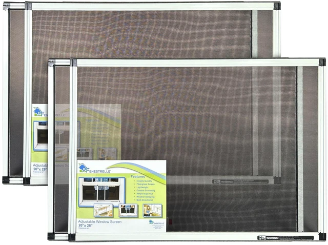 Main image of Expandable Window Screen, 20 H × 2854 W Horizontal, 2-Pack 2Way Adjustable Window Screen, Flame Resistant Fiberglass Mesh, Durable Aluminum Frame with Built-In Weatherstrip