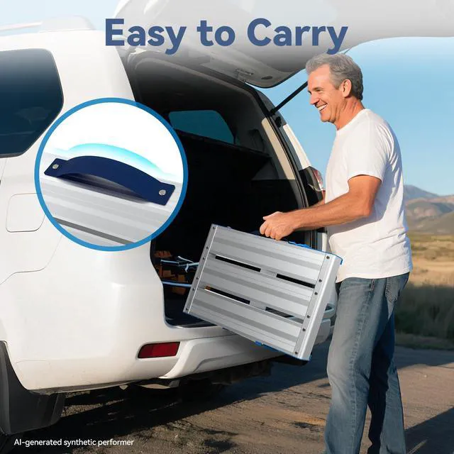 Alt view image 6 of 6 - Work Platform 440 lbs with One-Touch Automatic Fold, Standard, Blue Folding Step Stool, 3 Height Adjustment Platform Step, Perfect for RV Cleaning, Home Painting and Reaching High Places
