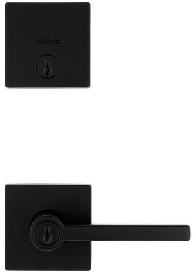 Alt view image 3 of 7 - Halifax Keyed Entry Lever and Single Cylinder Deadbolt Combo Pack featuring SmartKey® in Matte Black