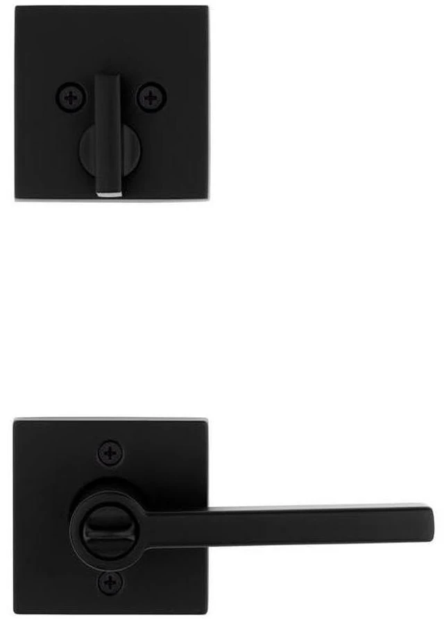 Alt view image 4 of 7 - Halifax Keyed Entry Lever and Single Cylinder Deadbolt Combo Pack featuring SmartKey® in Matte Black