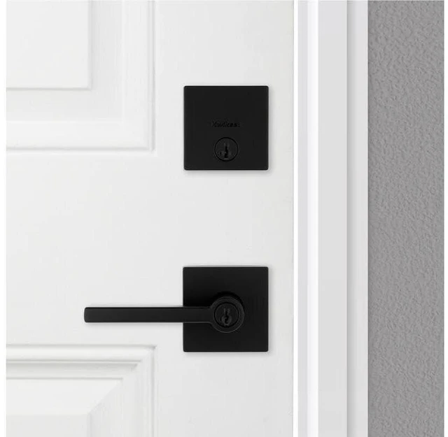Alt view image 7 of 7 - Halifax Keyed Entry Lever and Single Cylinder Deadbolt Combo Pack featuring SmartKey® in Matte Black