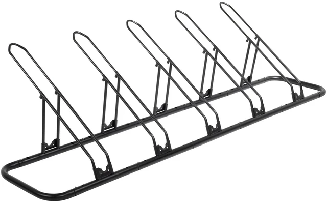 Main image of Bicycle Floor Parking Rack Stand - for Mountain MTB Road Bike - Indoor Home Garage Storage - Adjustable 5 Bikes