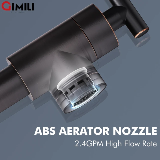 Alt view image 3 of 6 - Pot Filler Oil Rubbed Bronze Kitchen Stove Faucet 26.6 inch Pot Filler Faucet Wall Mount with Double Joint Swing Arm Two Handles NPT
