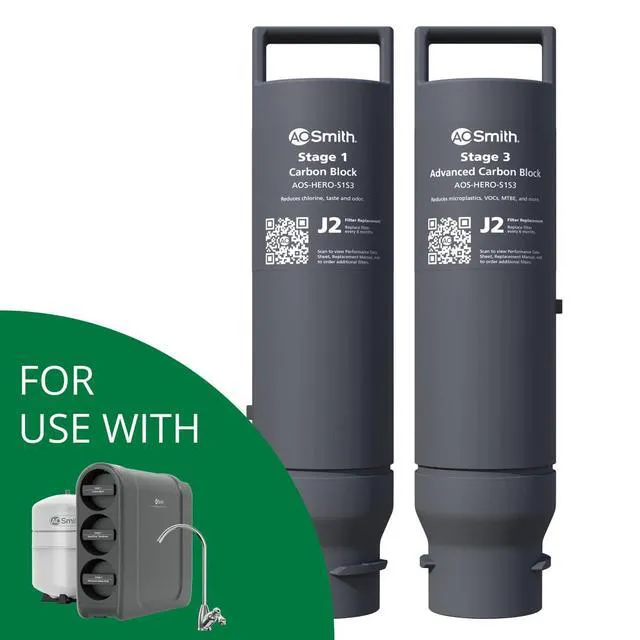 Alt view image 3 of 6 - AOS-HERO-S1S3 Genuine Replacement | Stage 1 & 3 RO Carbon Block For AOS-HERO RO System | WQA Certified | Reduces 99% of 90 Contaminants | Last 6-Months