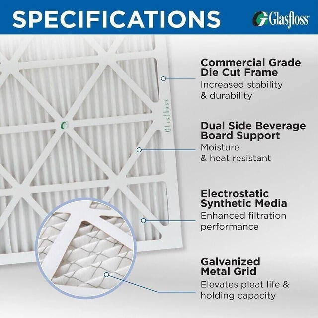 Alt view image 3 of 6 - ZL 16x20x4 MERV 10 AC & Furnace Filters. 6-Pack Exact Size: 15-1/2 x 19-1/2 x 3-3/4, Rating: MERV 10, MPR 800, FPR 7, Durable Heavy-Duty Frame, Made in USA