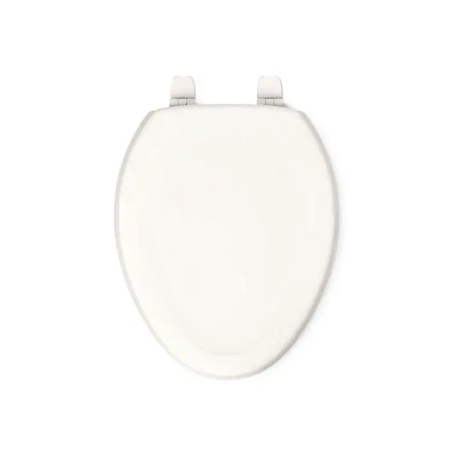 Alt view image 7 of 7 - K-4647-47 Stonewood Molded-Wood with Color-Matched Plastic Hinges Elongated Toilet Seat, Almond (Pack of 2)