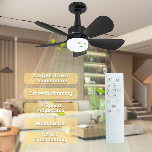 Alt view image 3 of 7 - 2Pack Socket Fan Light With Remote, Screwing Ceiling Fans with Dimmable Lights, 3 Colors 3000K-6500K,Ceiling Fan Light Kit Bulb for Bedroom Living Room Kitchen Garage Dinning Room