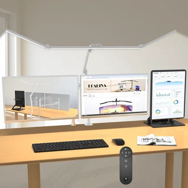 Main image of 36W Ultra Bright Architect Desk Lamp with Clamp, Tall Overhead Rotatable Led Desk Light for Home Office, 47Inch Long Adjustable Monitor Light Bar with Remote for Computer Screen Desktop Table