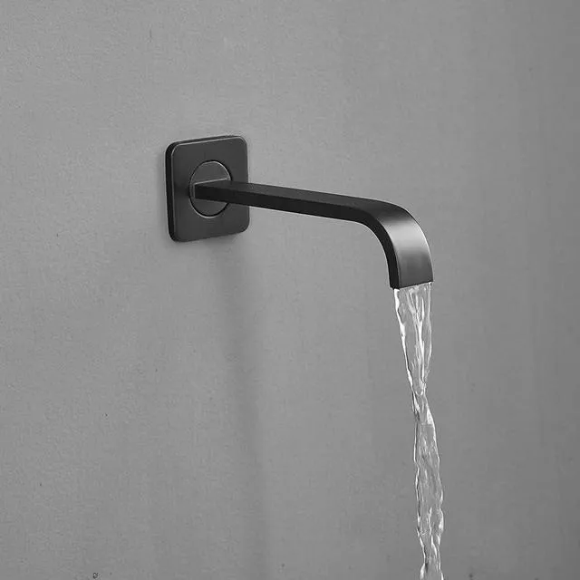 Alt view image 5 of 7 - Matte Black Shower Faucet Set with Tub Spout Bathroom Luxury Rain Mixer Shower Head System Wall Mounted Shower Faucet Complete, Single Handle Tub and Shower Trim Kit with Rough-in Valve