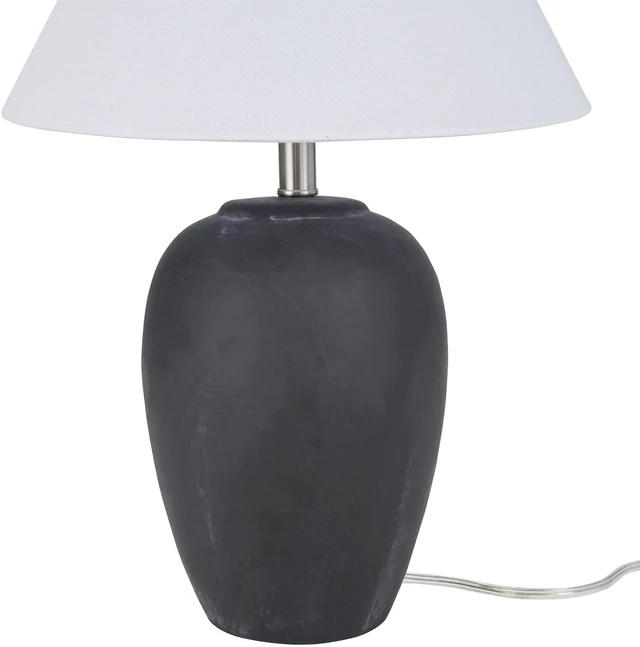 Alt view image 5 of 6 - Home 23" Black Vintage Distressed Ceramic Pot Table Lamp for Bedroom, Living Room, End Table, with White Conical Empire Shade