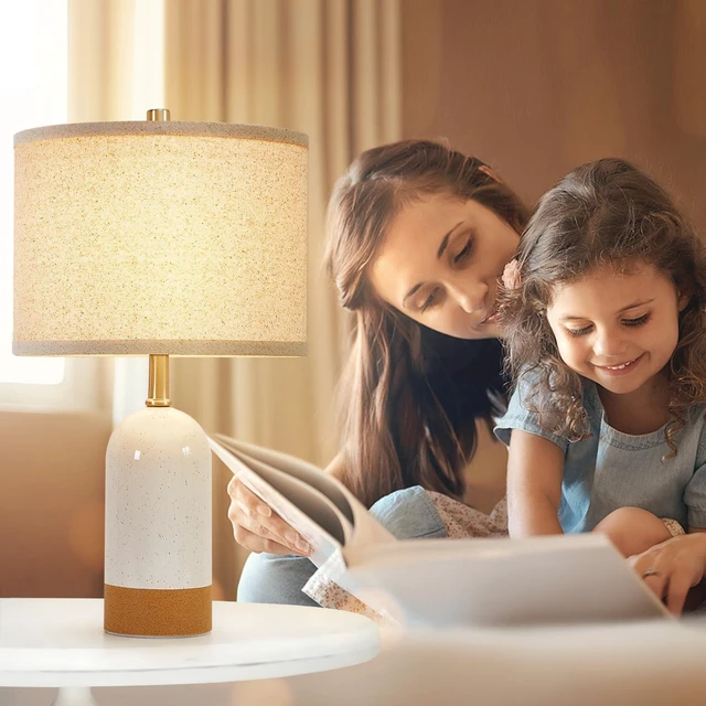 Alt view image 5 of 6 - Table Lamps Set of 2, Bedside Table Lamp for Bedroom Living Room 21.5" Modern 3-Way Ceramic Desk Lamp for Nightstand, Kids Room, Dorm, Reading, Home Office, Bulbs Included