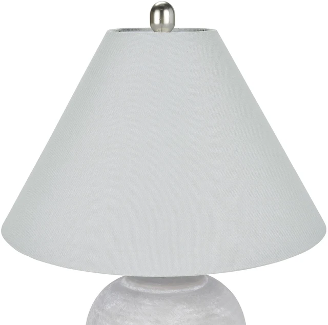 Alt view image 5 of 5 - Home 23" Grey Vintage Distressed Ceramic Pot Table Lamp for Bedroom, Living Room, End Table, with Grey Conical Empire Shade