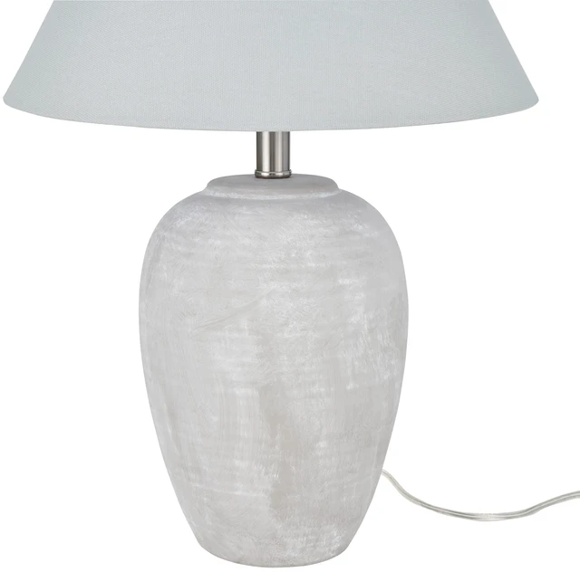 Alt view image 4 of 5 - Home 23" Grey Vintage Distressed Ceramic Pot Table Lamp for Bedroom, Living Room, End Table, with Grey Conical Empire Shade