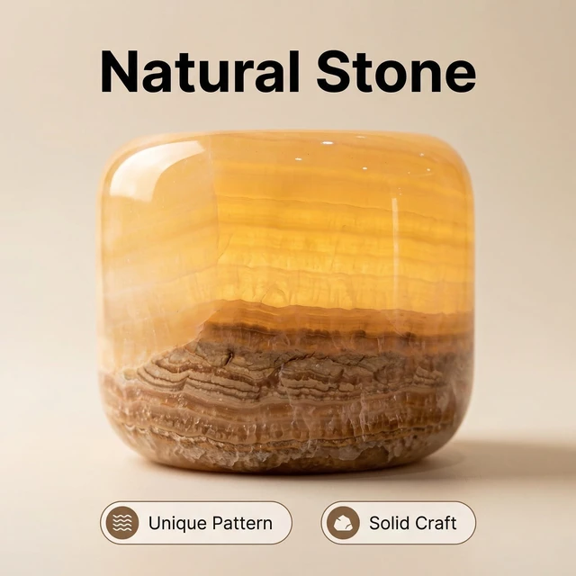 Alt view image 4 of 7 - Marble Lamp Table Lamp Unique Stone Touch Lamp Pat Lamp Type-C 3 Way Bedside Lamp Ambient Light Bedroom Stands Night Light Decorative LED Warm Portable Lamp Rechargeable (Amber Jade)