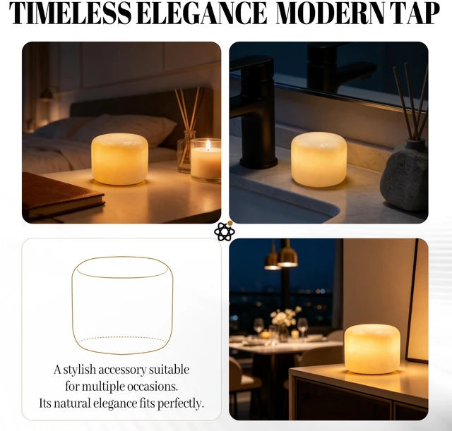 Alt view image 5 of 7 - Marble Lamp Table Lamp Unique Stone Touch Lamp Pat Lamp Type-C 3 Way Bedside Lamp Ambient Light Bedroom Stands Night Light Decorative LED Warm Portable Lamp Rechargeable(Peach Jade)