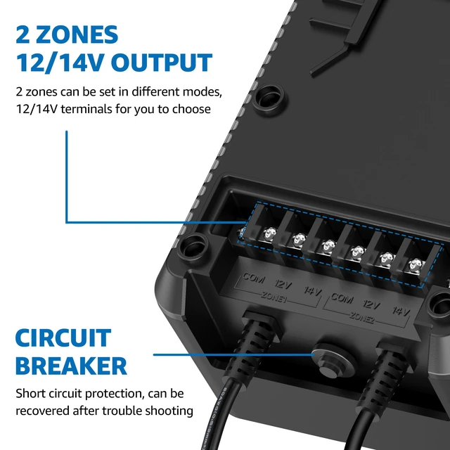 Alt view image 5 of 7 - 200W Low Voltage Landscape Transformer with 2 Independent Control Output Landscape Lighting Transformer with Timer and Photocell Sensor 120V AC to 12/14V AC Weatherproof Low Voltage Transformer