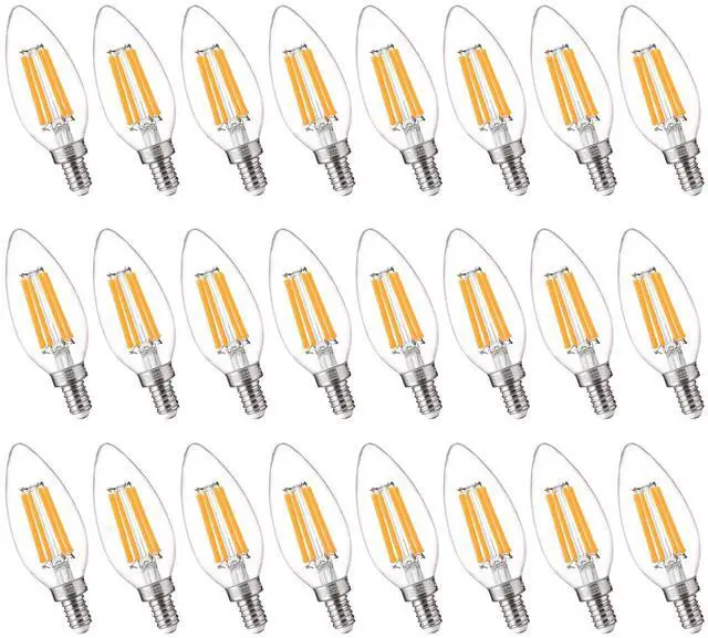 Main image of 100W Equivalent LED Candelabra Bulbs, 800LM Dimmable B11 E12 LED Chandelier Light Bulbs, 5.5W, 2700K Soft White, 24 Pack UL,CA65 Listed