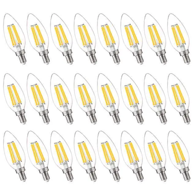 Main image of 100W Equivalent Candelabra LED Bulbs 5000K Daylight, Dimmable LED Chandelier Light Bulbs for Dining Room, Living Room, Porch, 800LM, E12 Base, 24 Pack UL,CA65 Listed
