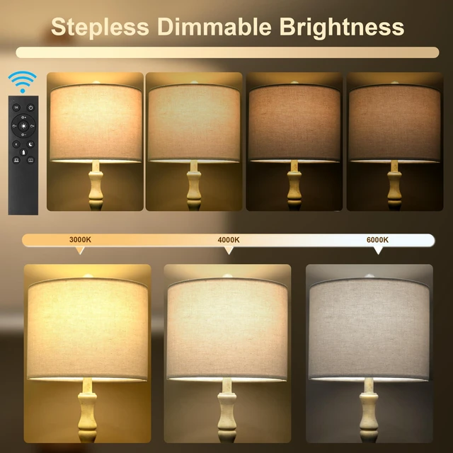 Alt view image 4 of 7 - 62" Rustic Farmhouse Floor Lamp Antique White with Remote & Dimmable 9W Bulb, 3 Color Temperatures Resin Standing Lamp, Retro Tall Lamp for Living Room, Bedroom, Nursery, Office, Reading Nook