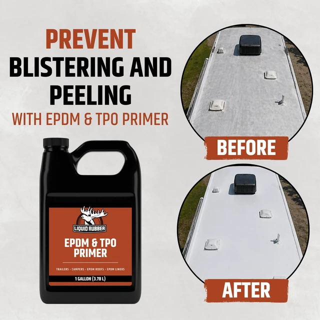Alt view image 4 of 7 - EPDM & TPO Primer for RV, Camper & Trailer Roofs, 1 Gallon High-Performance Primer - Basecoat Improves Adhesion for RV Roof Coating & Sealant on EPDM, TPO, Fiberglass, Camper & Trailer