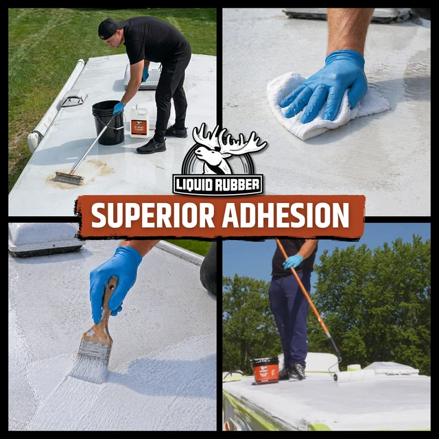 Alt view image 6 of 7 - EPDM & TPO Primer for RV, Camper & Trailer Roofs, 1 Gallon High-Performance Primer - Basecoat Improves Adhesion for RV Roof Coating & Sealant on EPDM, TPO, Fiberglass, Camper & Trailer