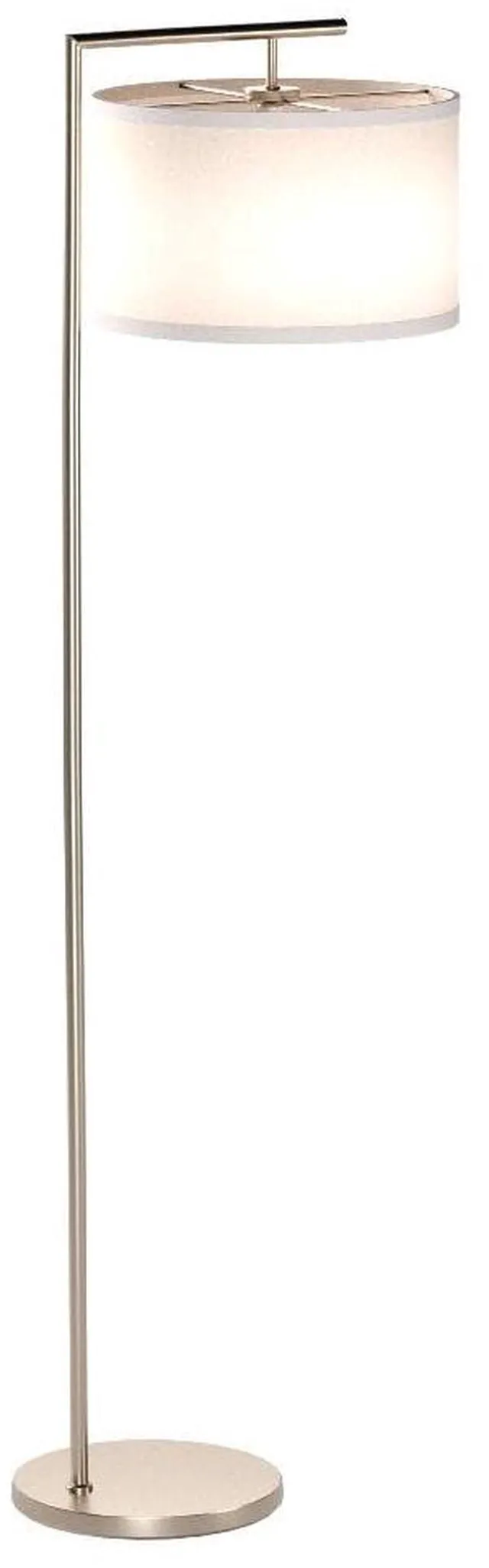Alt view image 4 of 7 - Montage Modern Floor Lamp - LED Standing Lamp with White Shade and Adjustable Color for Living Rooms & Offices - Tall Corner Bedroom Reading Light for Contemporary Home Decor - Satin Nickel