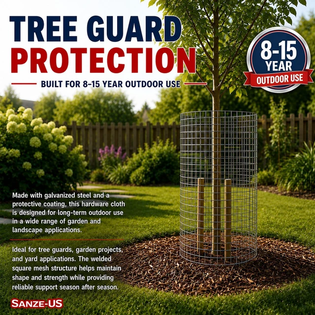 Alt view image 2 of 6 - Hardware Cloth, 1/4 Inch 24in x 50ft 23 Gauge, Double-Layer Hot-Dip Galvanizing After Welding, Chicken Wire Fence Wire Mesh Poultry Netting Garden Fence Tree Guard Rolls