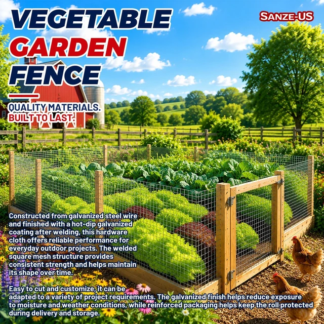 Alt view image 3 of 6 - Hardware Cloth, 1/4 Inch 24in x 50ft 23 Gauge, Double-Layer Hot-Dip Galvanizing After Welding, Chicken Wire Fence Wire Mesh Poultry Netting Garden Fence Tree Guard Rolls