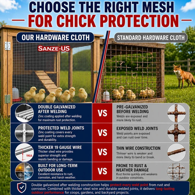 Alt view image 5 of 6 - Hardware Cloth, 1/4 Inch 24in x 50ft 23 Gauge, Double-Layer Hot-Dip Galvanizing After Welding, Chicken Wire Fence Wire Mesh Poultry Netting Garden Fence Tree Guard Rolls