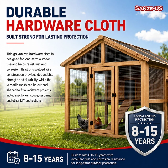 Alt view image 6 of 6 - Hardware Cloth, 1/4 Inch 24in x 50ft 23 Gauge, Double-Layer Hot-Dip Galvanizing After Welding, Chicken Wire Fence Wire Mesh Poultry Netting Garden Fence Tree Guard Rolls