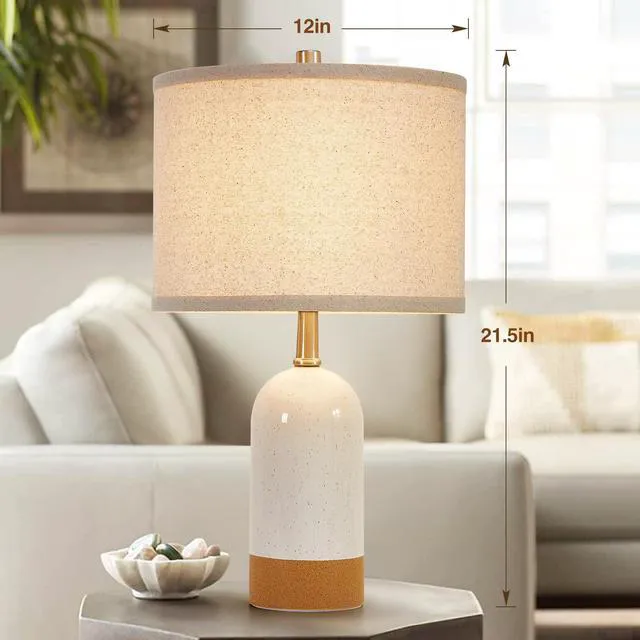 Alt view image 2 of 6 - Table Lamps Set of 2, Bedside Table Lamp for Bedroom Living Room 21.5" Modern 3-Way Ceramic Desk Lamp for Nightstand, Kids Room, Dorm, Reading, Home Office, Bulbs Included