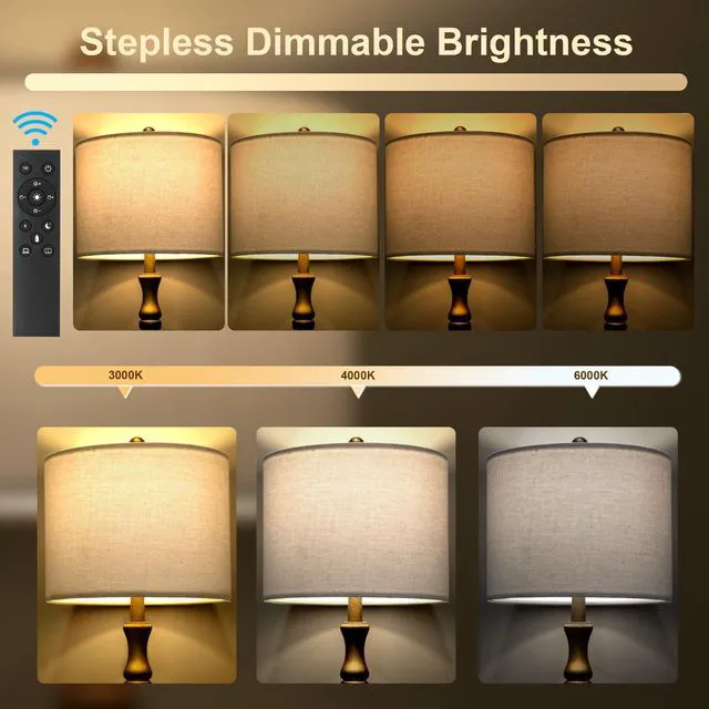 Alt view image 4 of 7 - 62" Rustic Farmhouse Floor Lamp Antique Gold with Remote & Dimmable 9W Bulb, 3 Color Temperatures Resin Standing Lamp, Retro Tall Lamp for Living Room, Bedroom, Nursery, Office, Reading Nook
