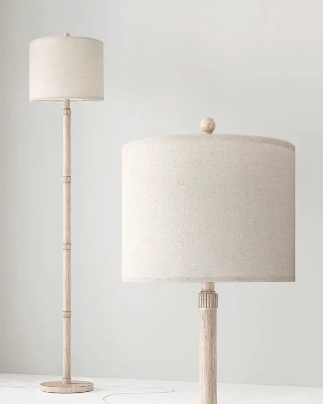 Alt view image 2 of 7 - Retro Farmhouse Floor Lamp Rotary Switch, 62" Resin Vintage Floor Lamp, Rustic Tall Floor Lamps for Living Room, Corner, Bedroom, Office(Without Bulb)
