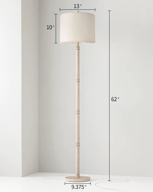 Alt view image 3 of 7 - Retro Farmhouse Floor Lamp Rotary Switch, 62" Resin Vintage Floor Lamp, Rustic Tall Floor Lamps for Living Room, Corner, Bedroom, Office(Without Bulb)