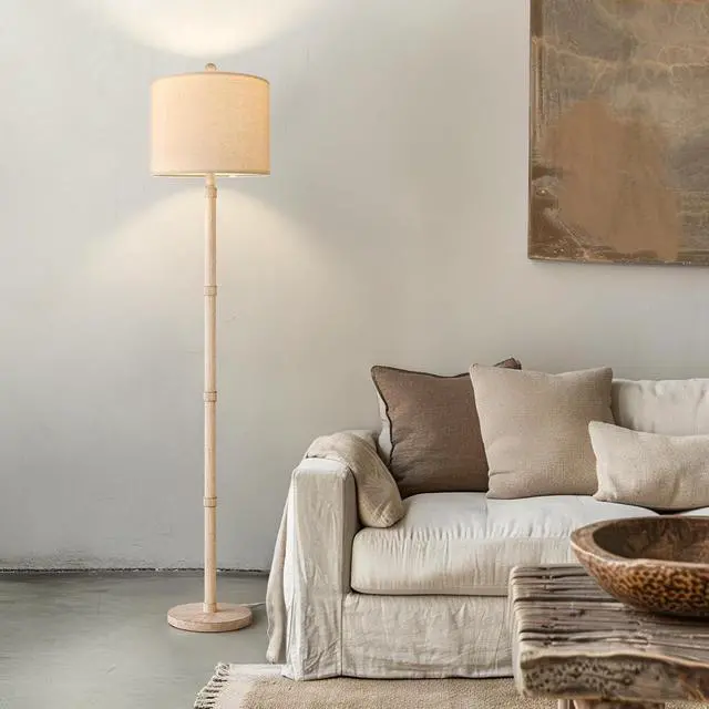 Alt view image 7 of 7 - Retro Farmhouse Floor Lamp Rotary Switch, 62" Resin Vintage Floor Lamp, Rustic Tall Floor Lamps for Living Room, Corner, Bedroom, Office(Without Bulb)