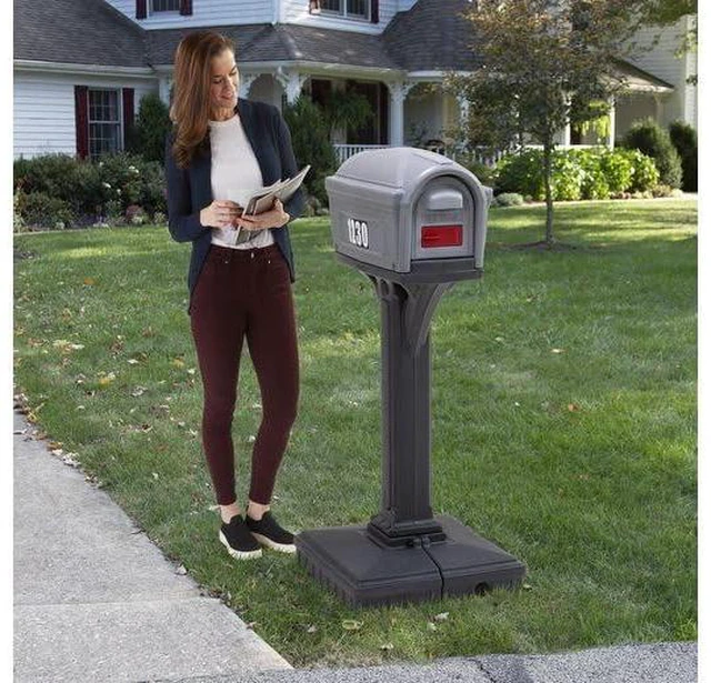 Alt view image 2 of 7 - Dig-Free Easy Up Classic Mailbox (Steel Gray/Charcoal)