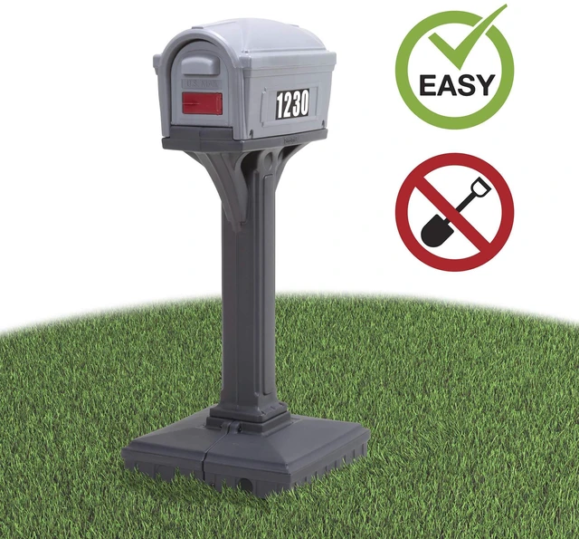 Alt view image 3 of 7 - Dig-Free Easy Up Classic Mailbox (Steel Gray/Charcoal)