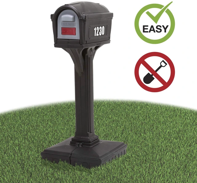 Alt view image 2 of 7 - American Home 42002R-04 Dig-Free Easy Up Classic Mailbox Black