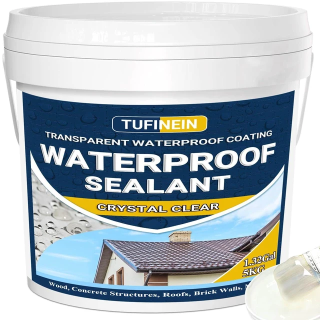 Main image of Transparent Waterproof Coating, 1.32 Gallon Invisible Waterproof Agent Indoor & Outdoor Sealant Water-Based Clear Sealant Roofs, Walls, Garden, Terraces
