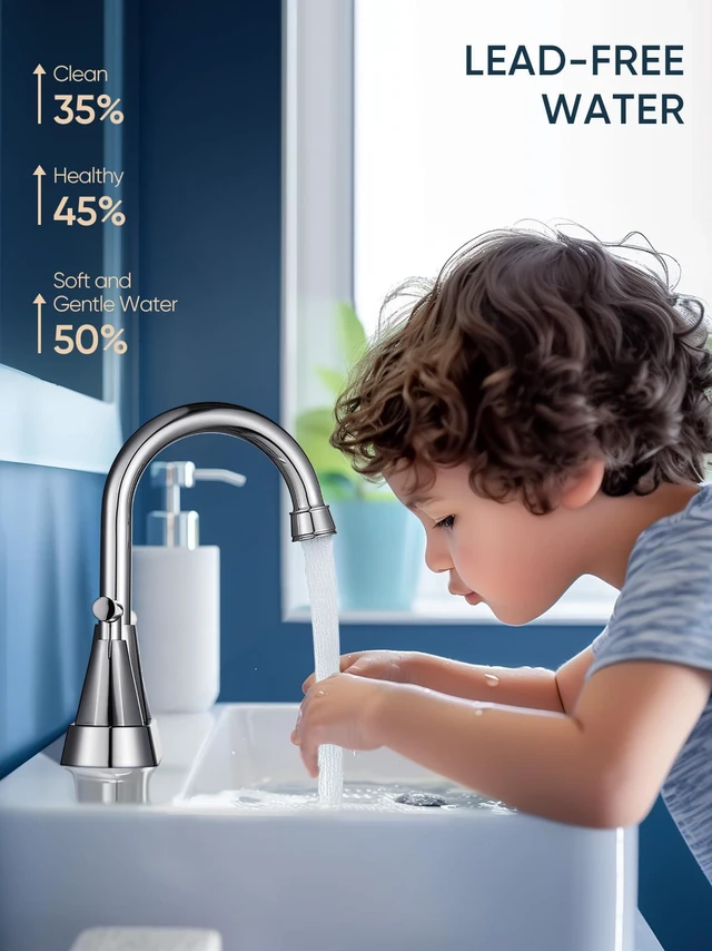 Alt view image 3 of 7 - Chrome Bathroom Faucets, Centerset Bathroom Sink Faucet, 2 Pack 4 Inch with Pop Up Drain and Supply Hoses, 2 Handle Stainless Steel Faucet for Vanity, RV, Farmhouse, 2 or 3 Hole