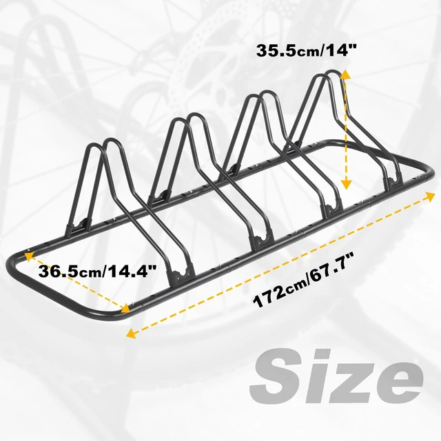 Alt view image 4 of 4 - Bicycle Floor Parking Rack Stand - for Mountain MTB Road Bike - Indoor Home Garage Storage - Upgraded 4 Bikes