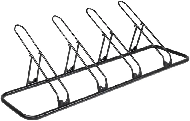 Main image of Bicycle Floor Parking Rack Stand - for Mountain MTB Road Bike - Indoor Home Garage Storage - Adjustable 4 Bikes