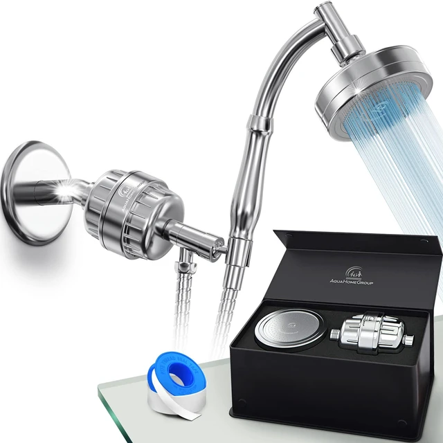 Main image of Handheld Shower Head Filter, 20-Stage, Vitamin C E A, Chrome handheld shower head, 20-stage filtration, Vitamin C E A infusion, reduces chlorine heavy metals sediment, high pressure