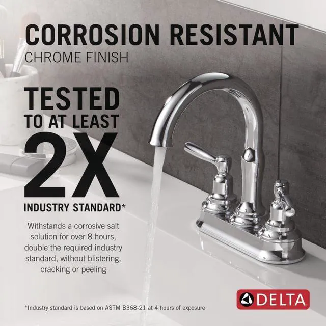 Alt view image 2 of 7 - Roe Centerset Chrome Bathroom Faucet, 4 Inch 3 Hole Bathroom Sink Faucet for Vanity, Push-Pop Drain Assembly, Chrome 25985LF