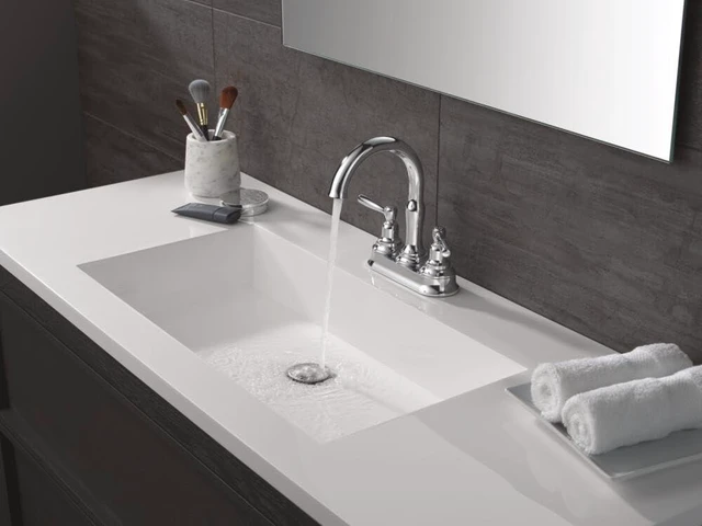 Alt view image 7 of 7 - Roe Centerset Chrome Bathroom Faucet, 4 Inch 3 Hole Bathroom Sink Faucet for Vanity, Push-Pop Drain Assembly, Chrome 25985LF