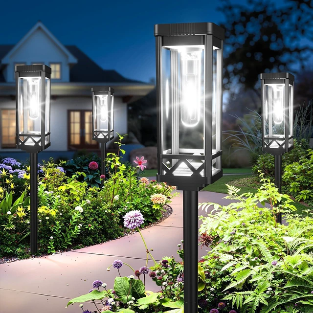 Main image of Taller Solar Pathway Lights Outdoor, 8 Pack Upgraded Brighter Solar Garden Lights Solar Powered, Up to 15 Hours Outdoor Solar Lights for Yard Landscape Walkway Driveway Sidewalk (Cool White)