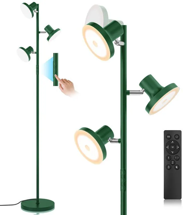 Main image of 36W LED Tree Floor Lamp, Modern Dimmable Standing Lamp with Remote & Touch Control, 4 Color Temperatures, 3 Rotatable LED Light Floor Lamps for Living Room, Bedroom, Office