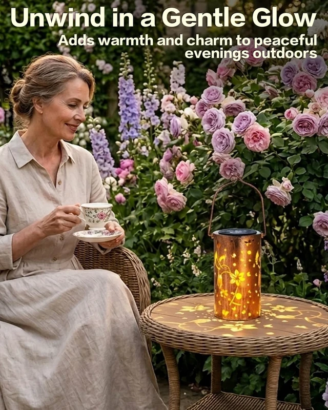 Alt view image 6 of 7 - Birthday Gifts for Women, Solar Lanterns, Hummingbirds, 4 Pack Solar Lanterns Outdoor Waterproof, Metal Hanging Lights, IP65 Waterproof, LED Decorative Lantern, Garden Decor, Gifts for Mom